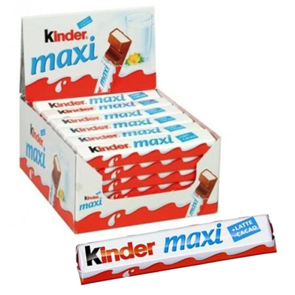 BOX ESPOSITORE x36 BARRETTE CIOCCOLATO AL LATTE KINDER MAXI